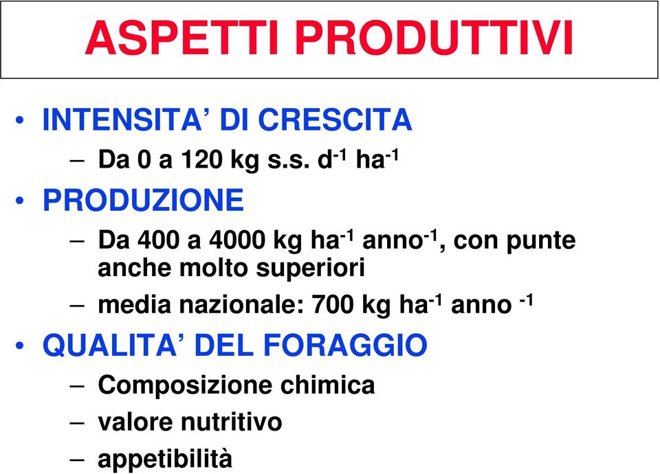 punte anche molto superiori media nazionale: 700 kg ha -1 anno