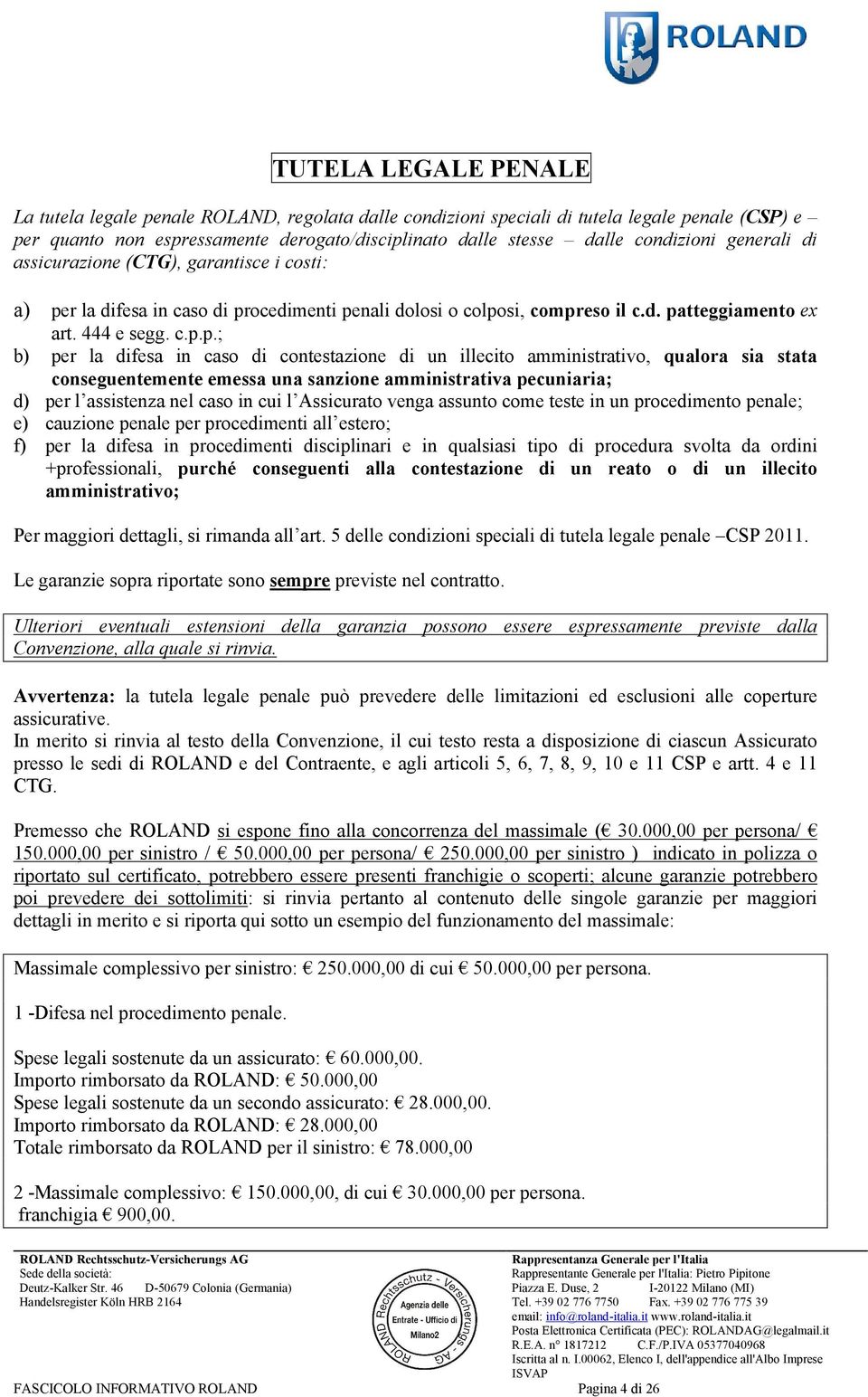 r la difesa in caso di pr