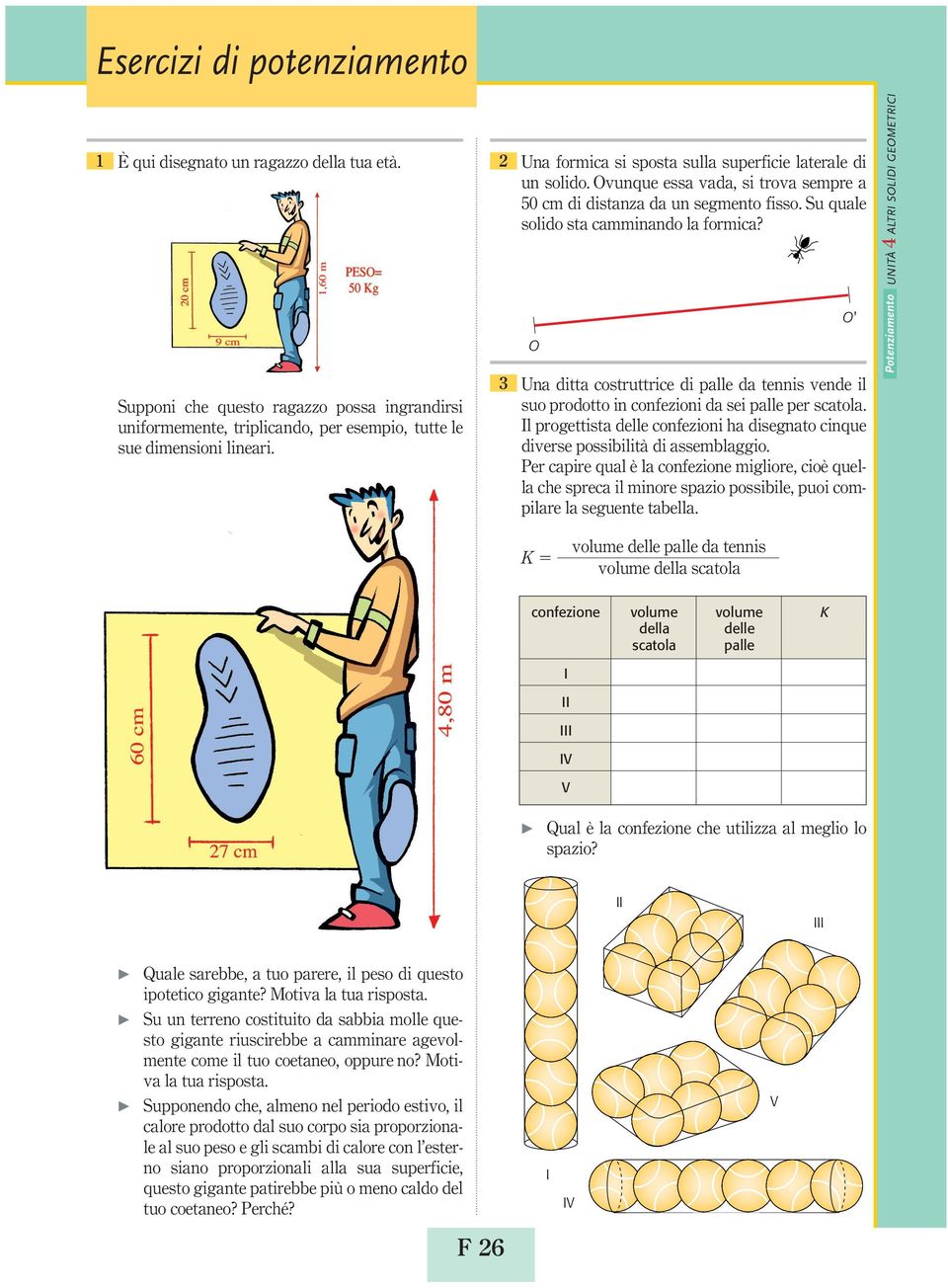 O Un ditt costuttice di plle d tennis vende il suo podotto in confezioni d sei plle pe sctol. Il pogettist delle confezioni h disegnto cinque divese possibilità di ssemblggio.