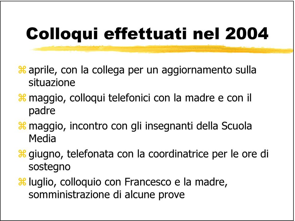 con gli insegnanti della Scuola Media giugno, telefonata con la coordinatrice per le