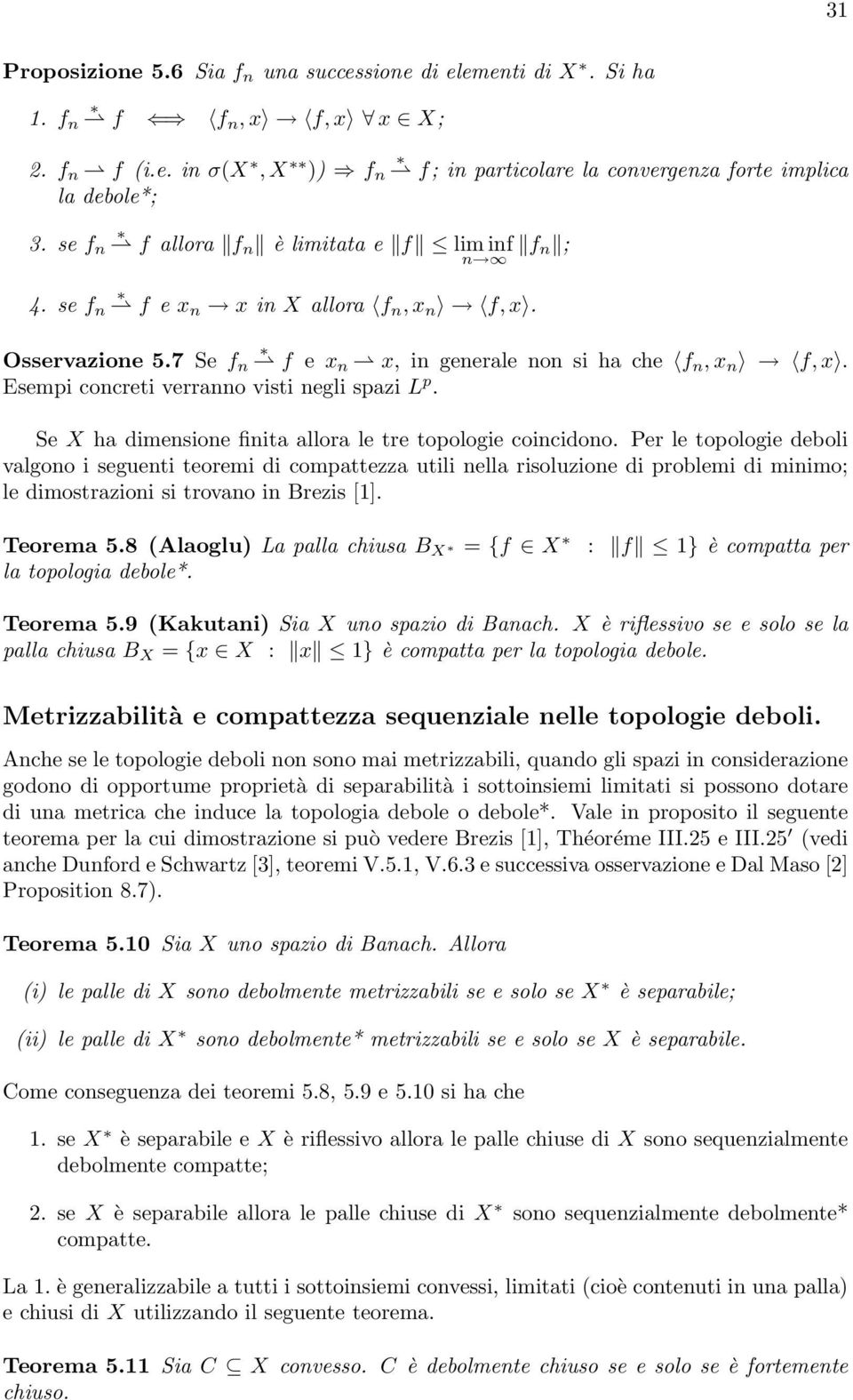 Esempi concreti verranno visti negli spazi L p. Se X ha dimensione finita allora le tre topologie coincidono.