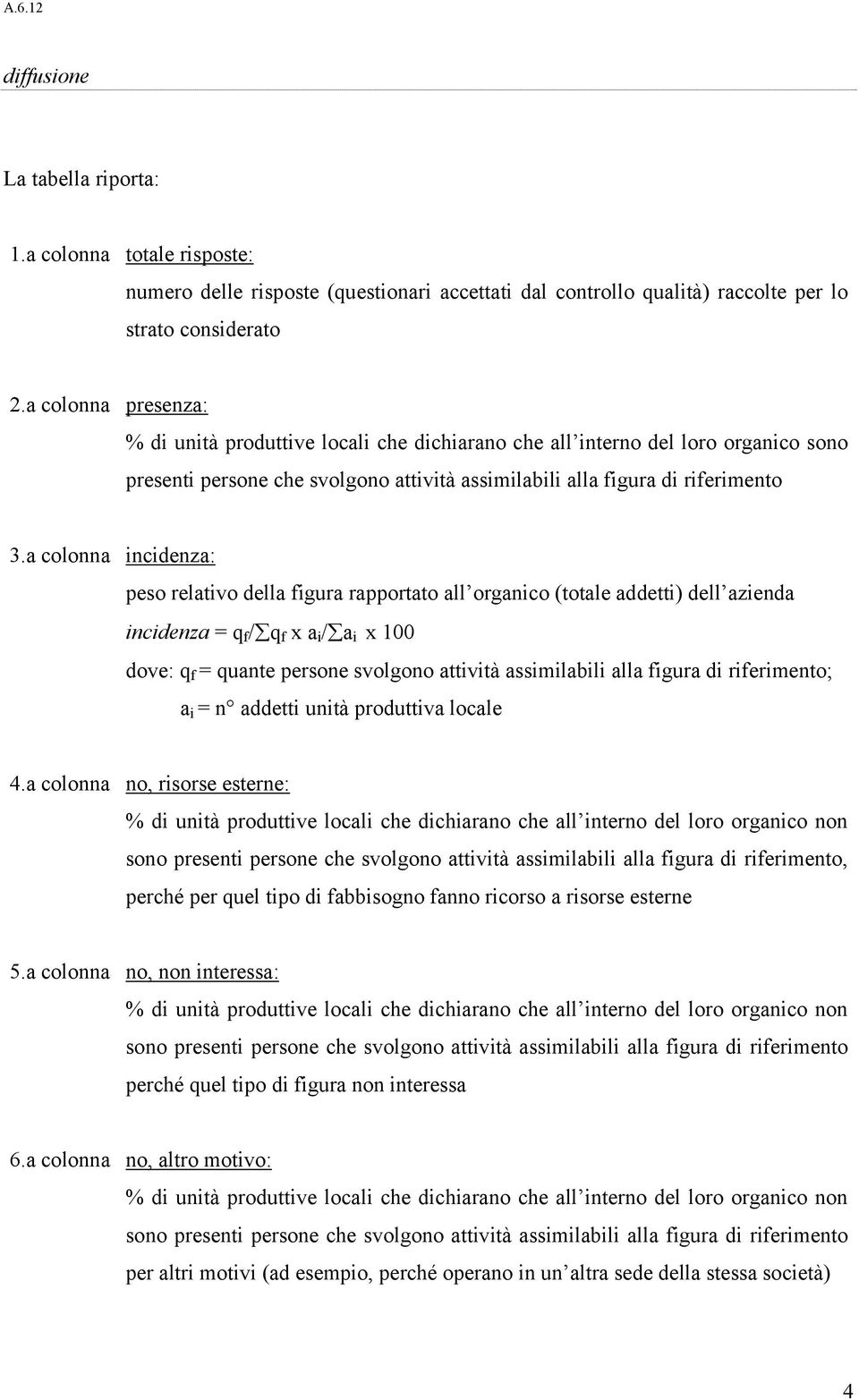 alla figura di riferimento; a i = n addetti unità produttiva locale 4.