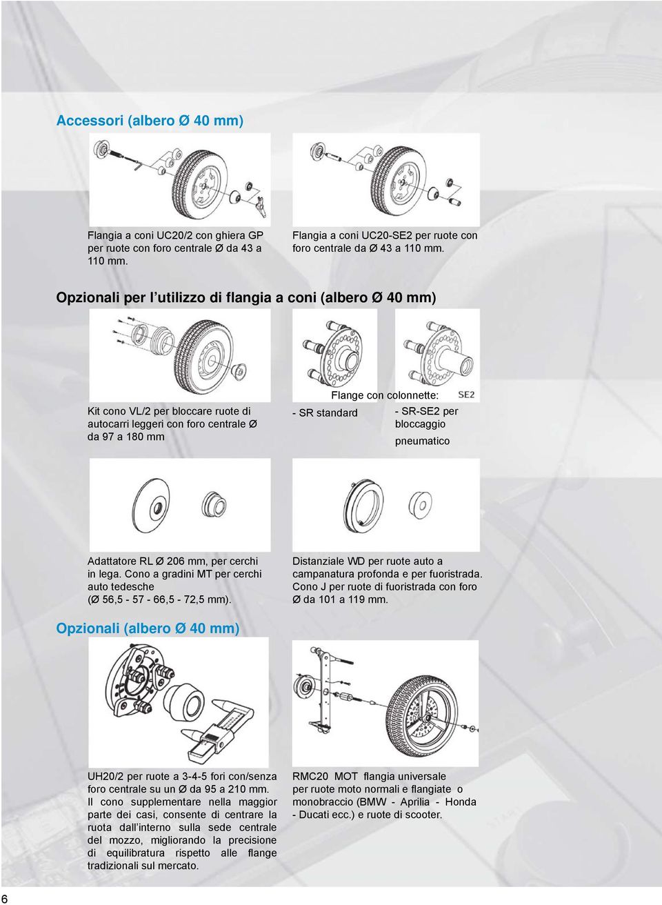 bloccaggio pneumatico Adattatore RL Ø 206 mm, per cerchi in lega. Cono a gradini MT per cerchi auto tedesche (Ø 56,5-57 - 66,5-72,5 mm).