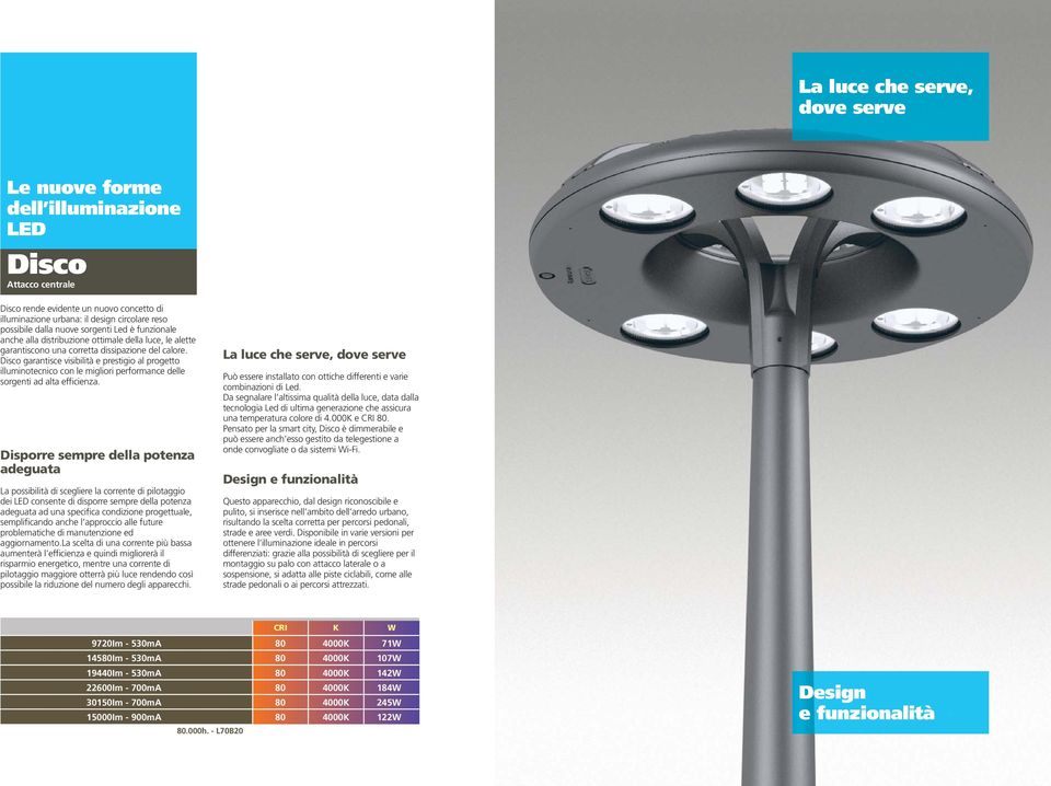 Disco garantisce visibilità e prestigio al progetto illuminotecnico con le migliori performance delle sorgenti ad alta efficienza.