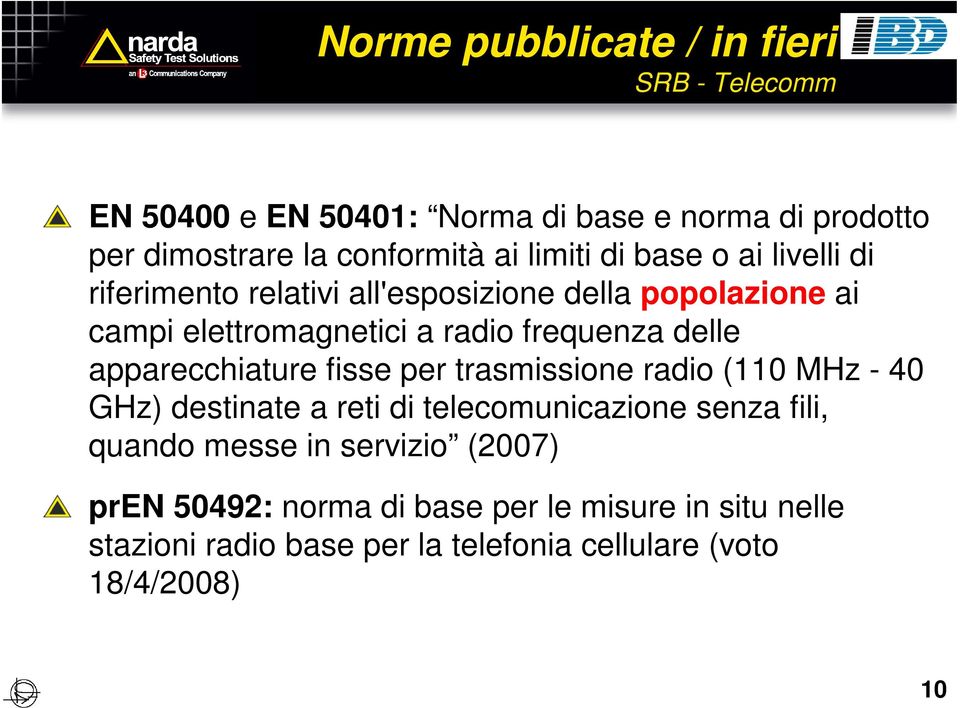 delle apparecchiature fisse per trasmissione radio (110 MHz - 40 GHz) destinate a reti di telecomunicazione senza fili, quando messe