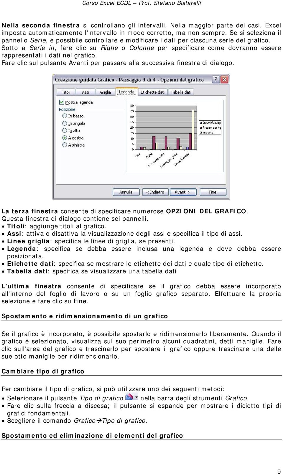 Sotto a Serie in, fare clic su Righe o Colonne per specificare come dovranno essere rappresentati i dati nel grafico. Fare clic sul pulsante Avanti per passare alla successiva finestra di dialogo.