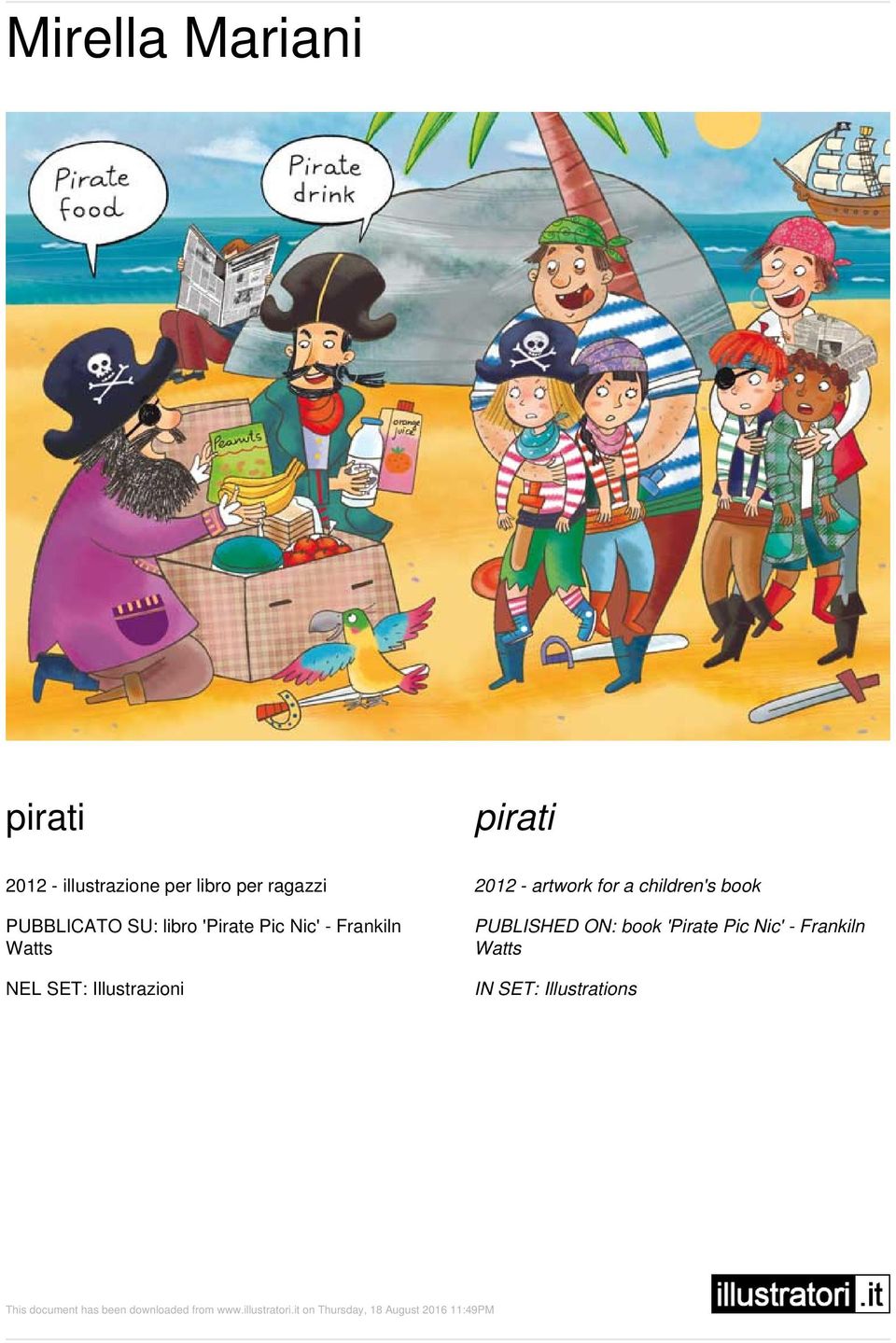 PUBBLICATO SU: libro 'Pirate Pic Nic' - Frankiln