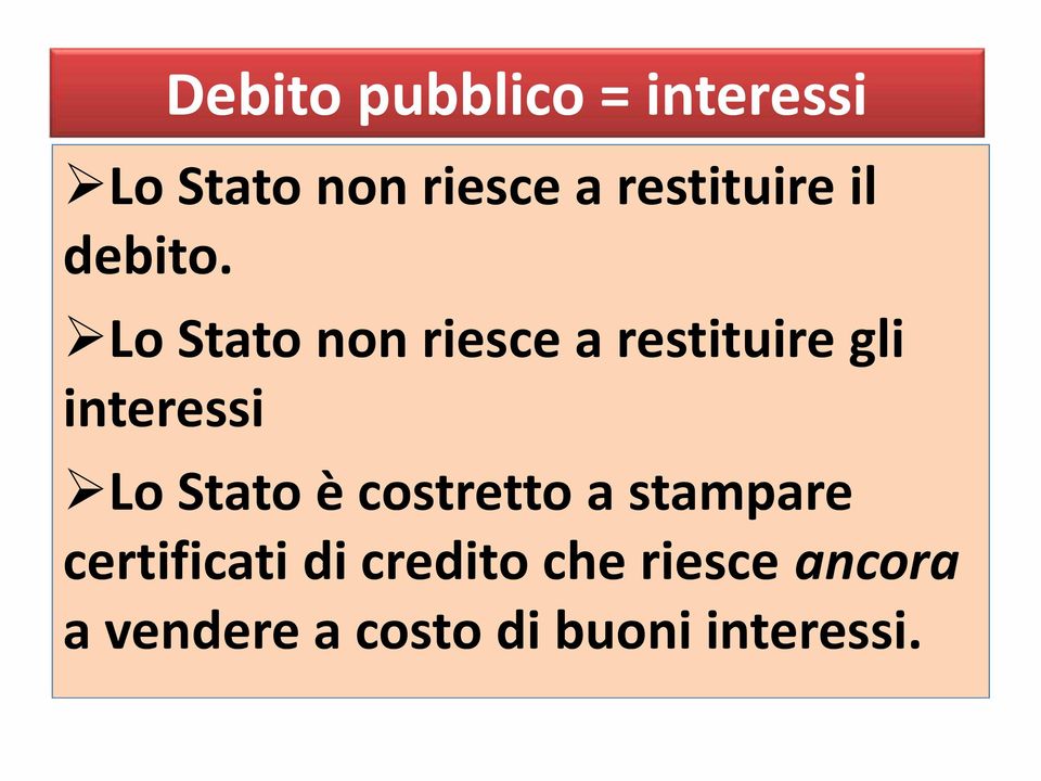 Lo Stato non riesce a restituire gli interessi Lo Stato è