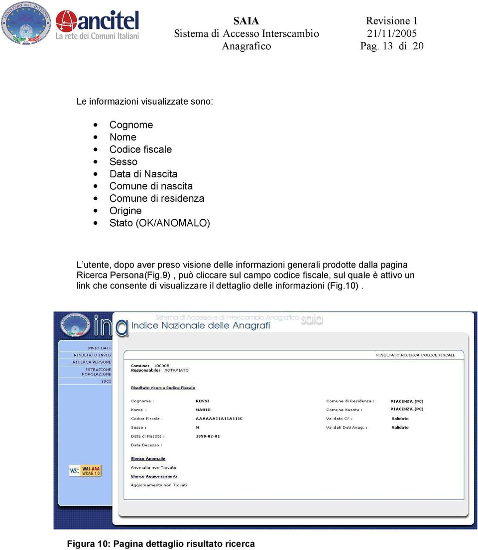 generali prodotte dalla pagina Ricerca Persona(Fig.
