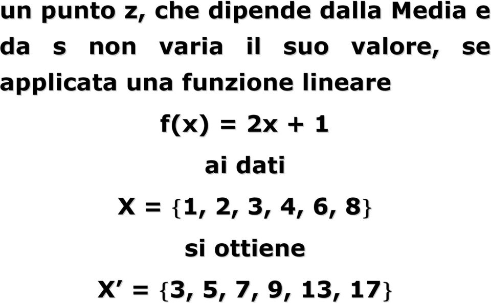 funzione lineare f(x) = 2x + 1 ai dati X =