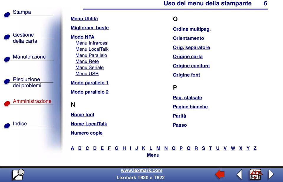 parallelo 2 N Nome font Nome LocalTalk Numero copie O Ordine