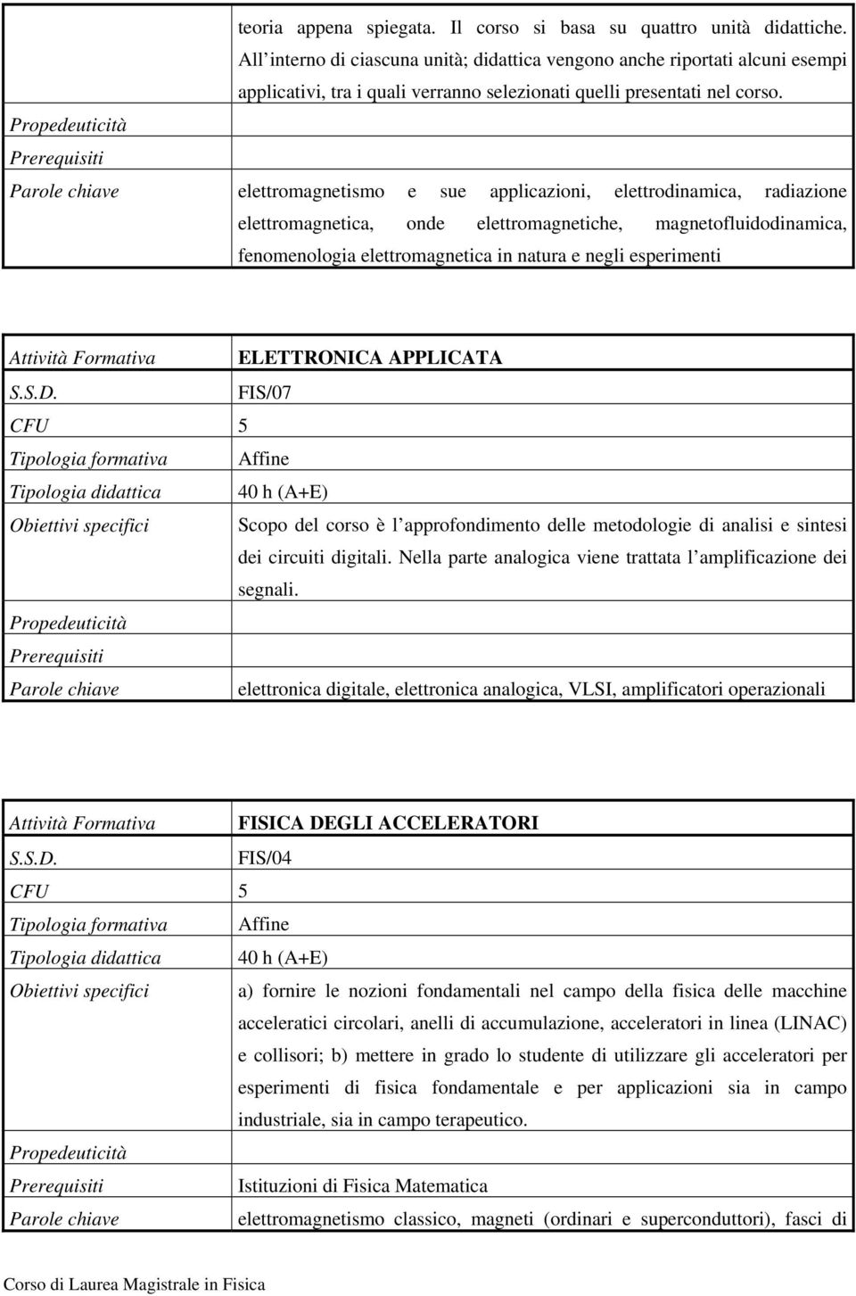 elettromagnetismo e sue applicazioni, elettrodinamica, radiazione elettromagnetica, onde elettromagnetiche, magnetofluidodinamica, fenomenologia elettromagnetica in natura e negli esperimenti