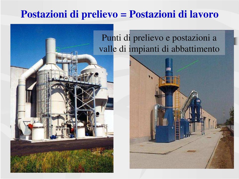 di prelievo e postazioni a