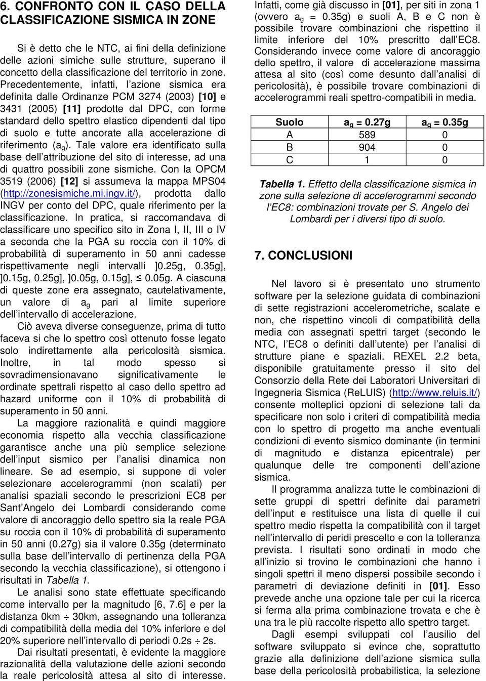 Precedentemente, infatti, l azione sismica era definita dalle Ordinanze PCM 3274 (23) [] e 343 (25) [] prodotte dal DPC, con forme standard dello spettro elastico dipendenti dal tipo di suolo e tutte