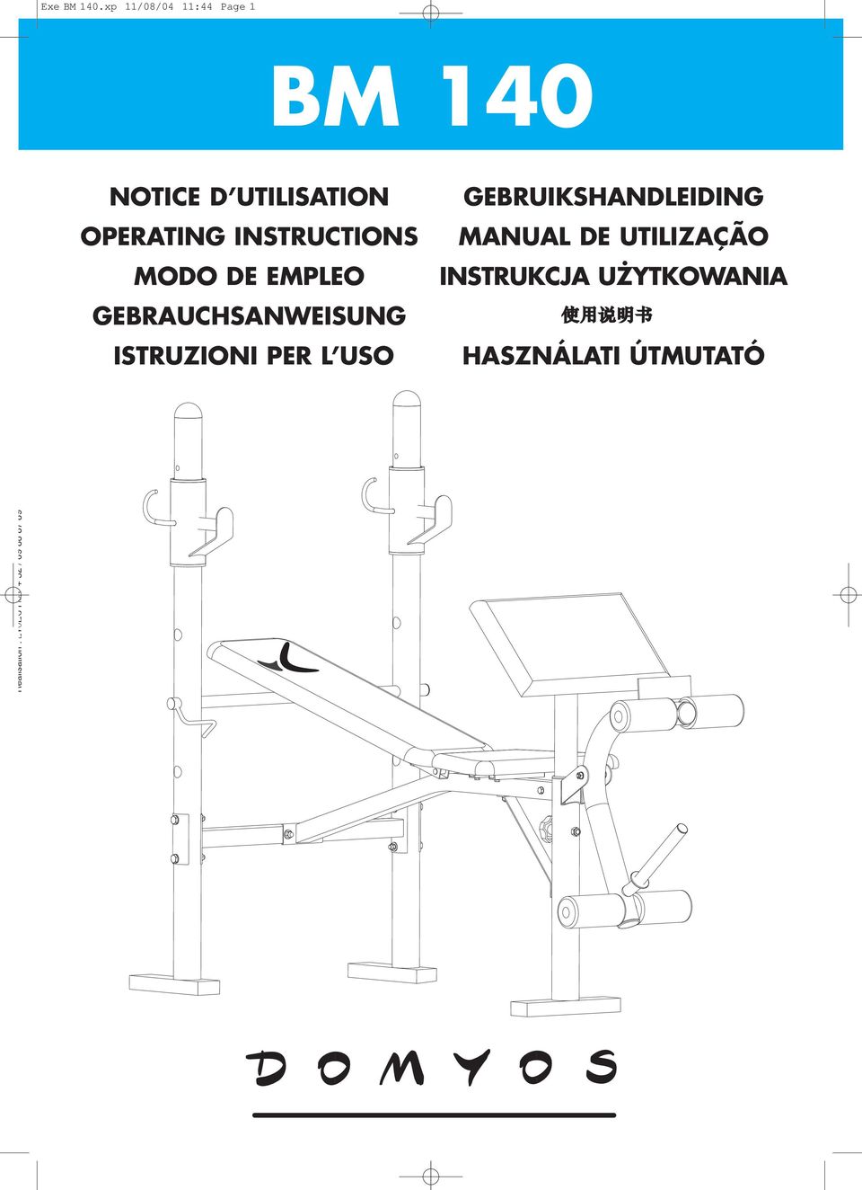 INSTRUCTIONS MODO DE EMPLEO GEBRAUCHSANWEISUNG ISTRUZIONI PER L