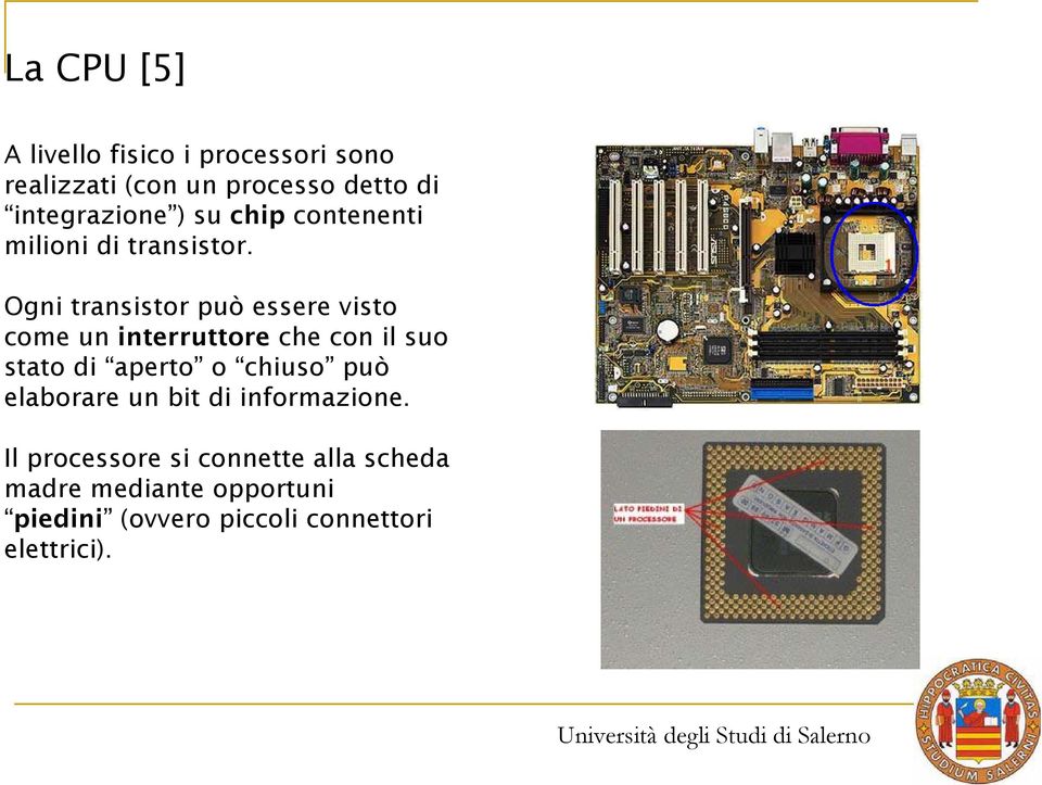 Ogni transistor può essere visto come un interruttore che con il suo stato di aperto o chiuso