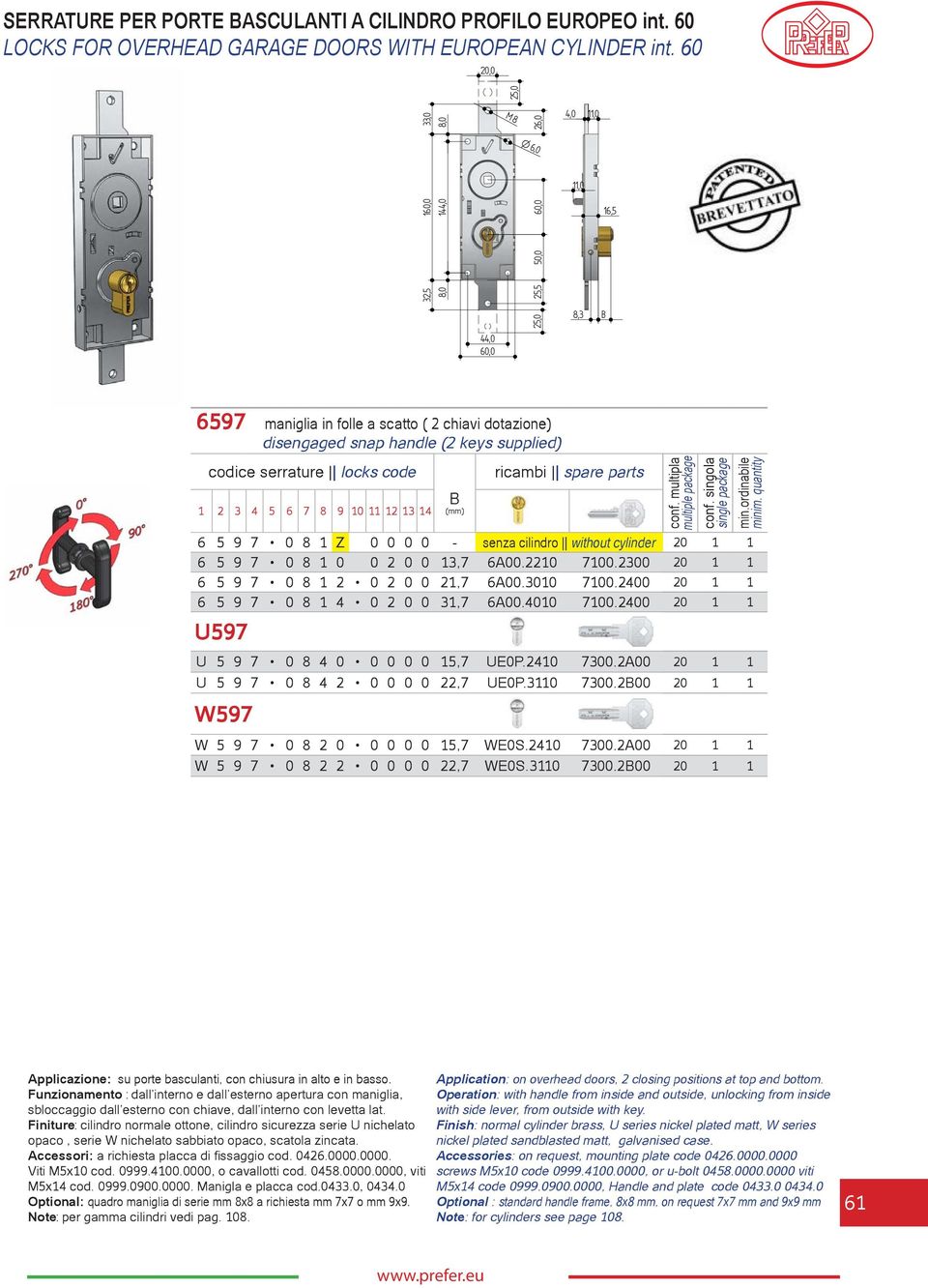 5 9 7 0 8 1 Z 0 0 0 0 - senza cilindro without cylinder 20 1 1 6 5 9 7 0 8 1 0 0 2 0 0 13,7 6A00.2210 7100.2300 20 1 1 6 5 9 7 0 8 1 2 0 2 0 0 21,7 6A00.3010 7100.