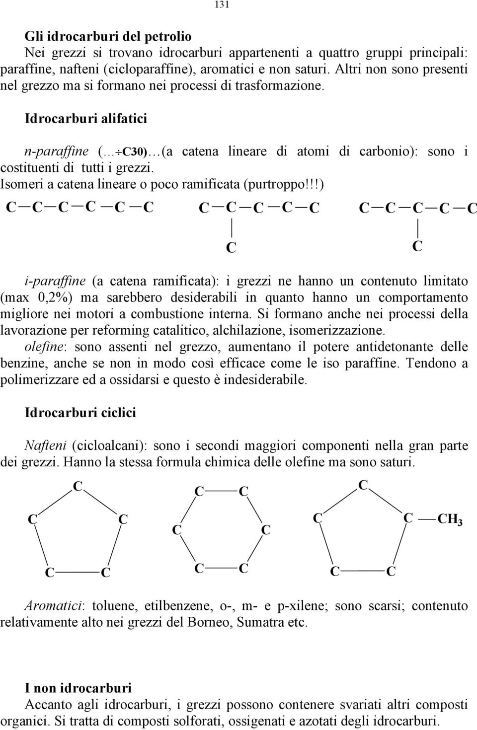 Isomeri a catena lineare o poco ramificata (purtroppo!