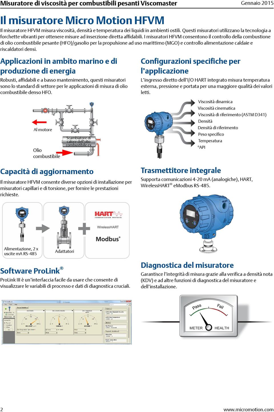 I misuratori HFVM consentono il controllo della combustione di olio combustibile pesante (HFO)/gasolio per la propulsione ad uso marittimo (MGO) e controllo alimentazione caldaie e riscaldatori densi.