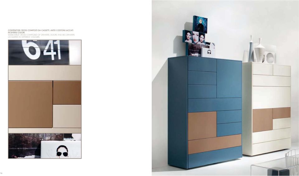 SIDEBOARDS CROSS COMPOSED OF DRAWERS, DOORS