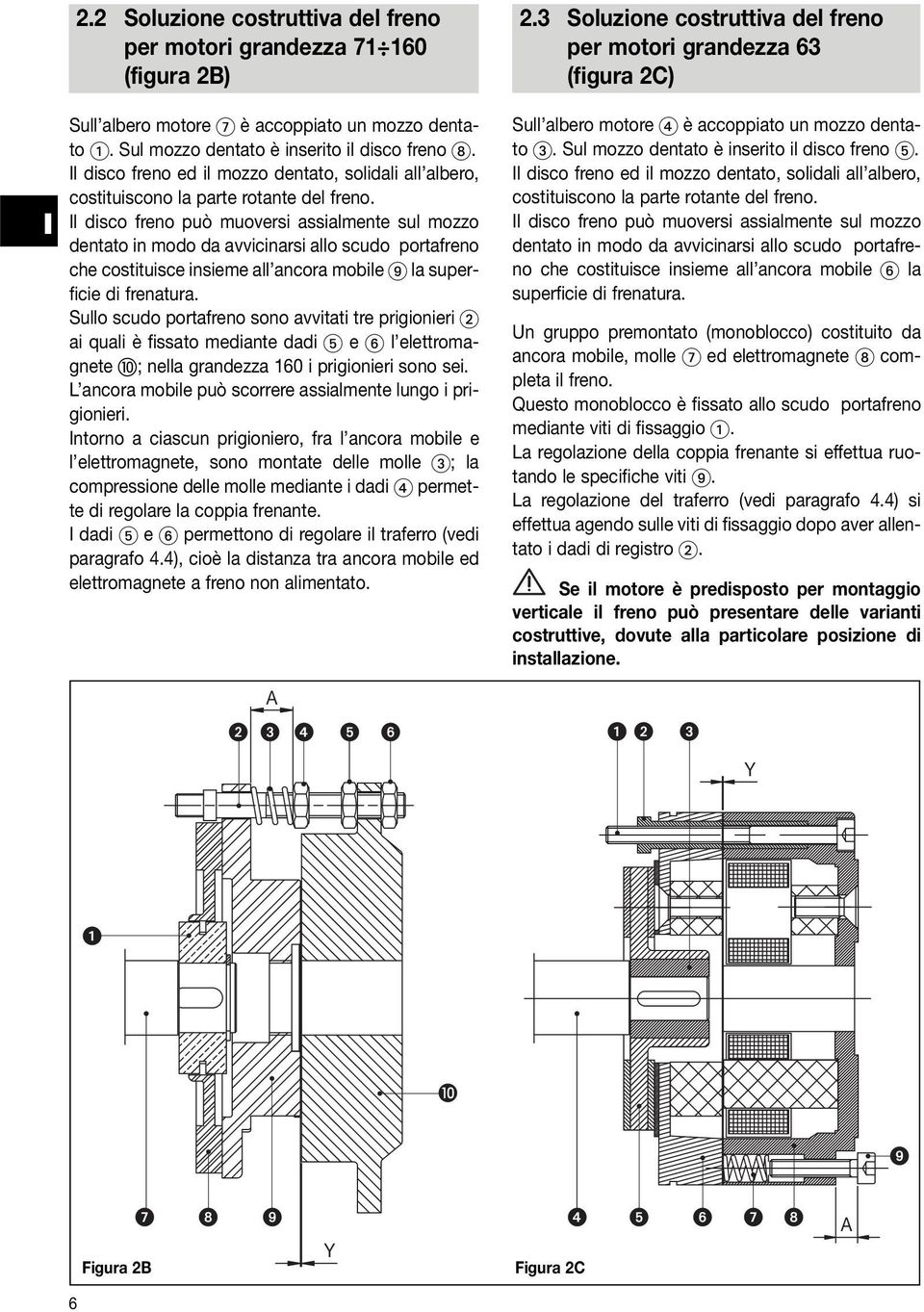 Il disco freno può muoversi assialmente sul mozzo dentato in modo da avvicinarsi allo scudo portafreno che costituisce insieme all ancora mobile 9 la superficie di frenatura.