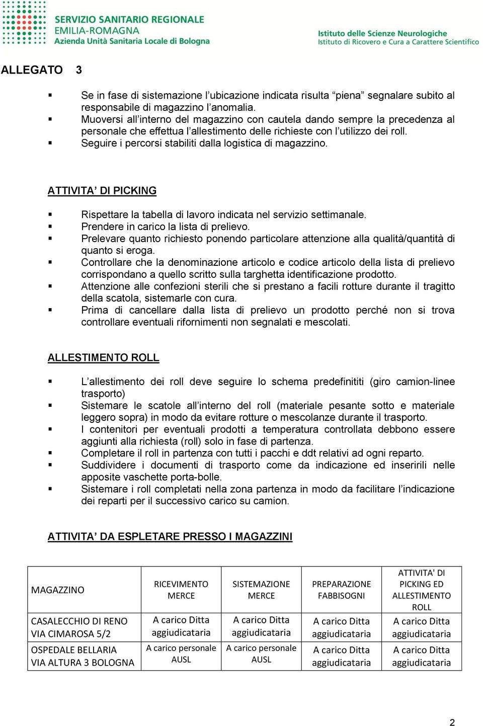 Seguire i percorsi stabiliti dalla logistica di magazzino. ATTIVITA DI PICKING Rispettare la tabella di lavoro indicata nel servizio settimanale. Prendere in carico la lista di prelievo.