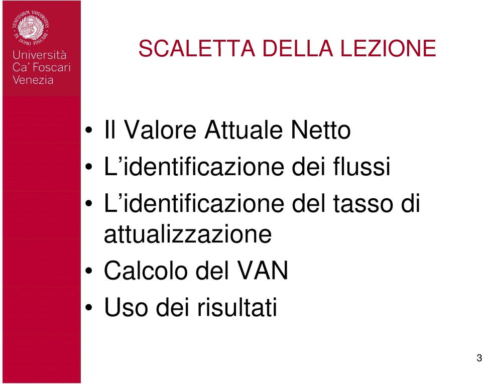 flussi L identificazione del tasso di