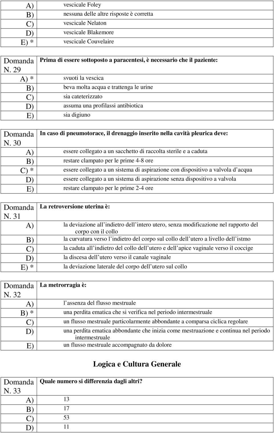 il paziente: In caso di pneumotorace, il drenaggio inserito nella cavità pleurica deve: N.