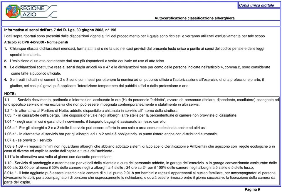 Articolo 76 DPR 445/2000 - Norme penali 1.