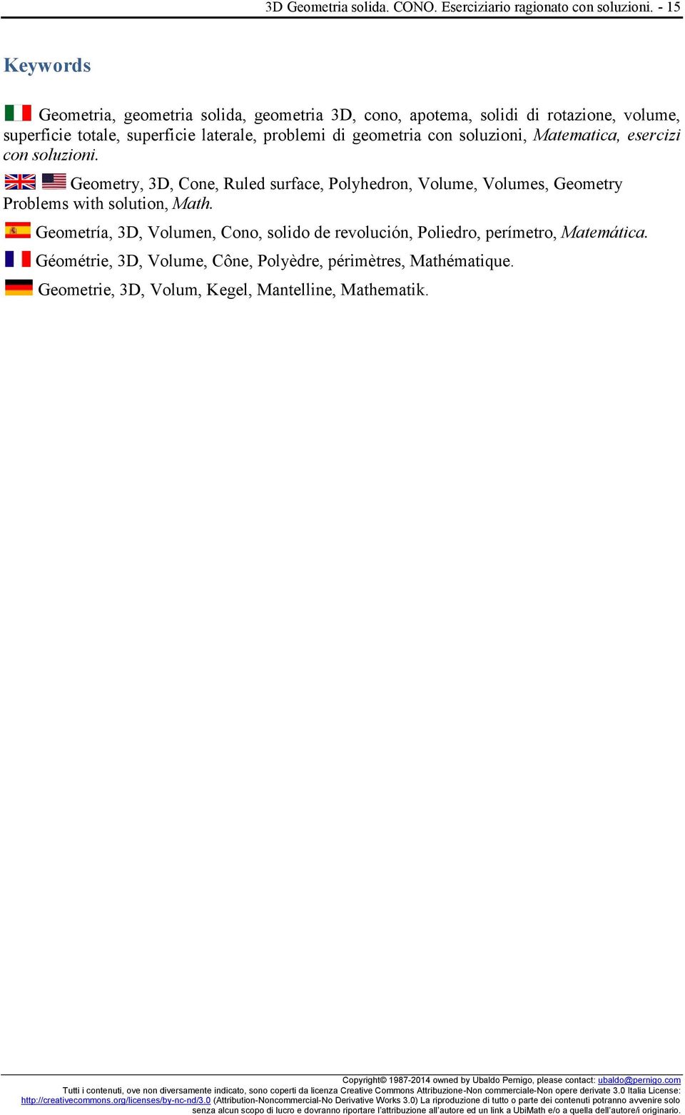 problemi di geometria con soluzioni, Matematica, esercizi con soluzioni.