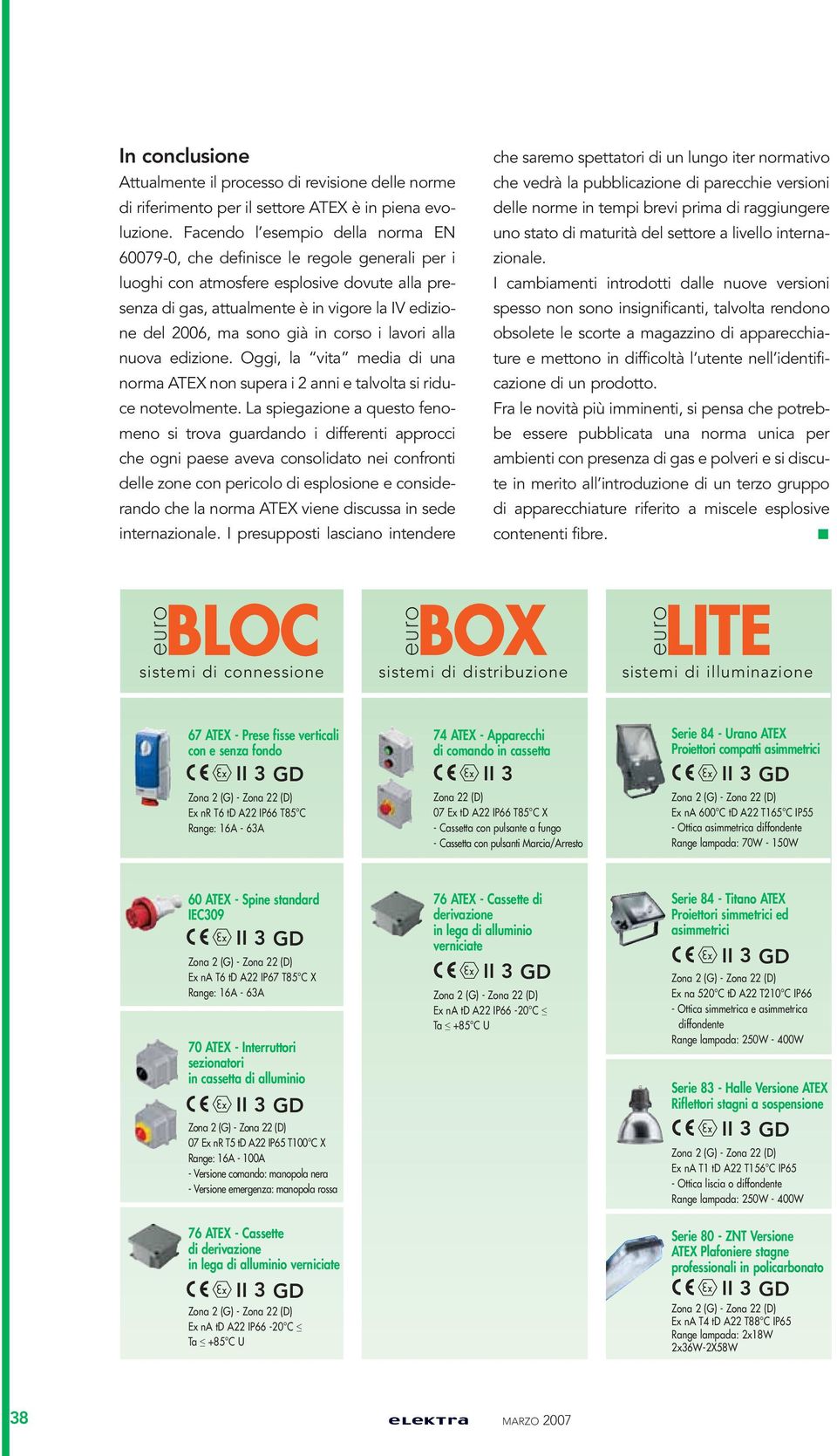 corso i lavori alla nuova ezione. Oggi, la vita mea una norma ATEX non supera i 2 anni e talvolta si riduce notevolmente.