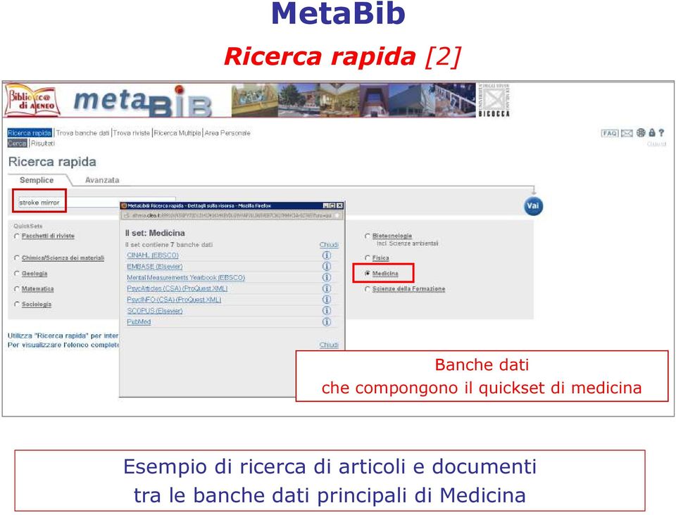 Esempio di ricerca di articoli e