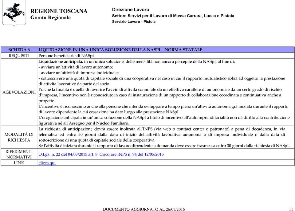 cui il rapporto mutualistico abbia ad oggetto la prestazione di attività lavorative da parte del socio Poiché la finalità è quella di favorire l avvio di attività connotate da un effettivo carattere