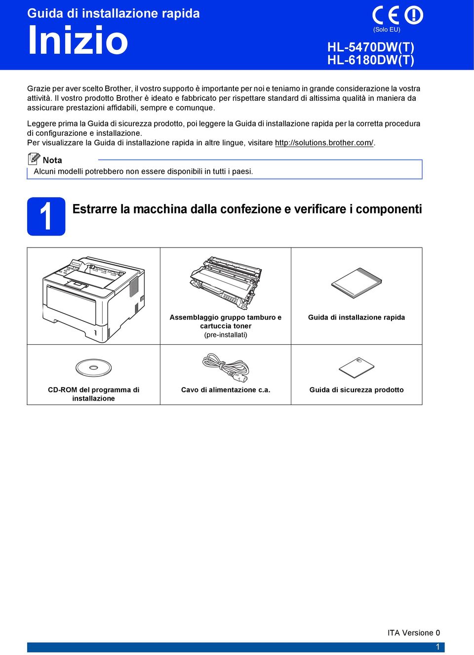 Leggere prim l Guid di siurezz prodotto, poi leggere l Guid di instllzione rpid per l orrett proedur di onfigurzione e instllzione.