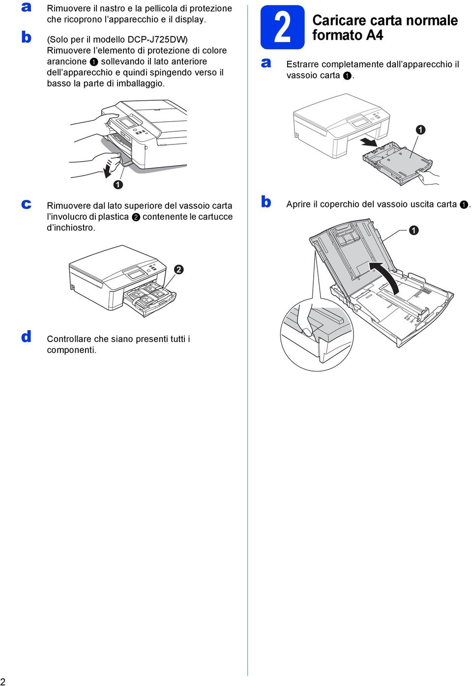 quini spingeno verso il sso l prte i imllggio. 2 Crire rt normle formto A4 Estrrre ompletmente ll pprehio il vssoio rt.