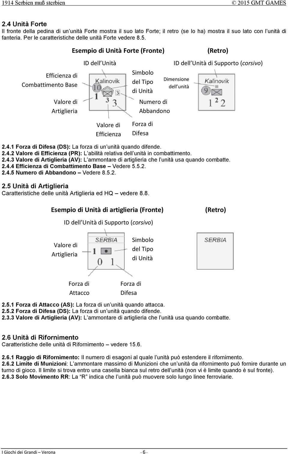 Efficienza Forza di Difesa 2.4.1 Forza di Difesa (DS): La forza di un unità quando difende. 2.4.2 Valore di Efficienza (PR): L abilità relativa dell unità in combattimento. 2.4.3 Valore di Artiglieria (AV): L ammontare di artiglieria che l unità usa quando combatte.