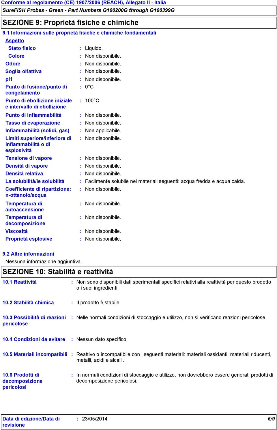 di ebollizione Punto di infiammabilità Tasso di evaporazione Infiammabilità (solidi, gas) Limiti superiore/inferiore di infiammabilità o di esplosività Tensione di vapore Densità di vapore Densità