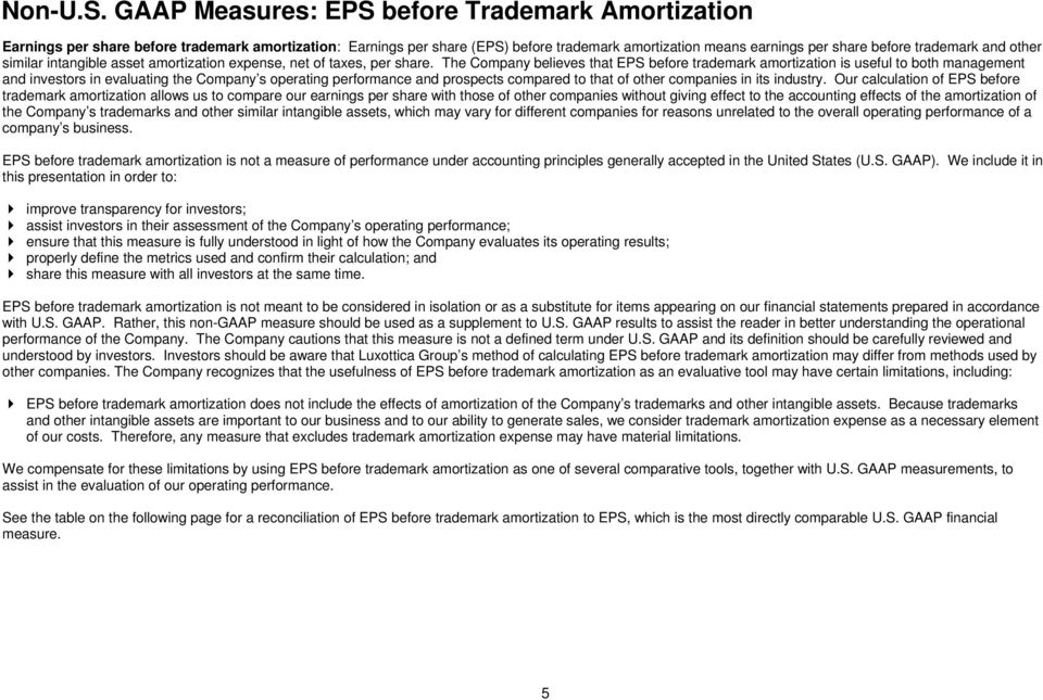 other similar intangible asset amortization expense, net of taxes, per share.