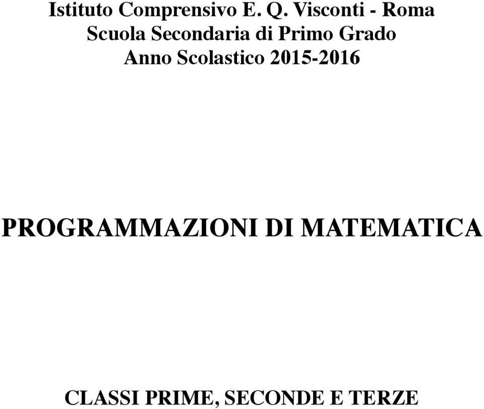 Grado Anno Scolastico 2015-2016