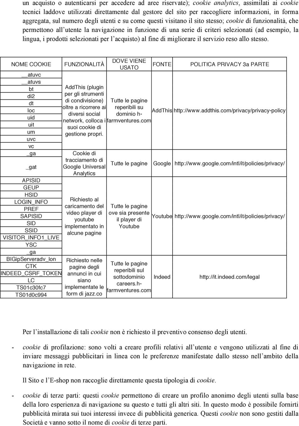 esempio, la lingua, i prodotti selezionati per l acquisto) al fine di migliorare il servizio reso allo stesso.