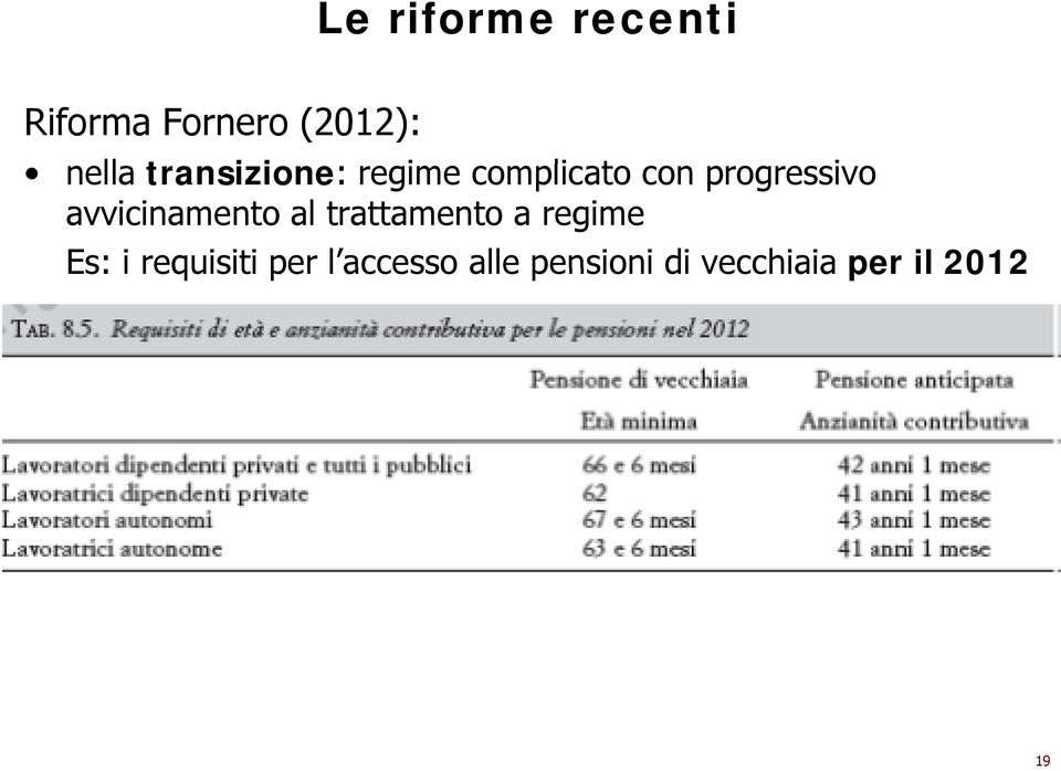 avvicinamento al trattamento a regime Es: i