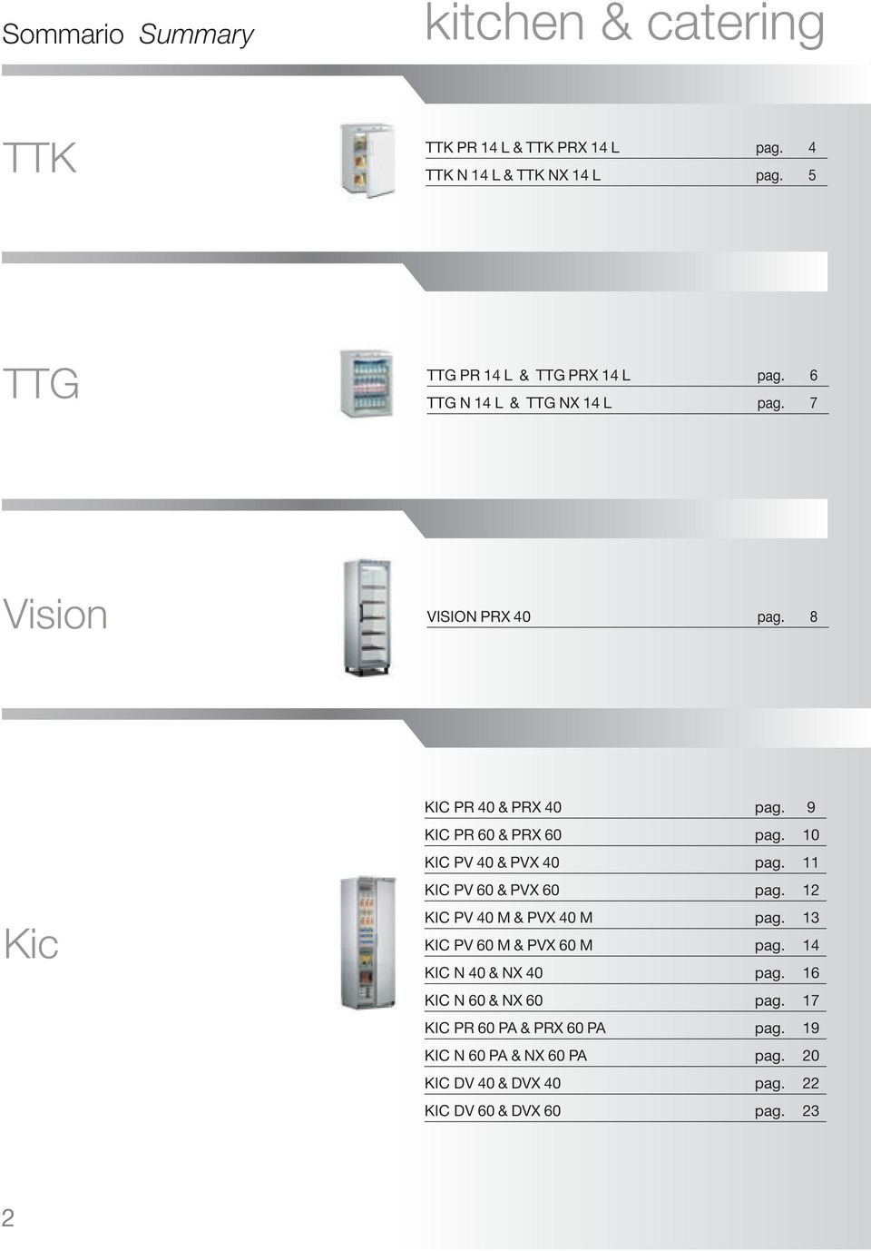 9 KIC PR 60 & PRX 60 pag. 10 KIC PV 40 & PVX 40 pag. 11 KIC PV 60 & PVX 60 pag. 12 KIC PV 40 M & PVX 40 M pag.