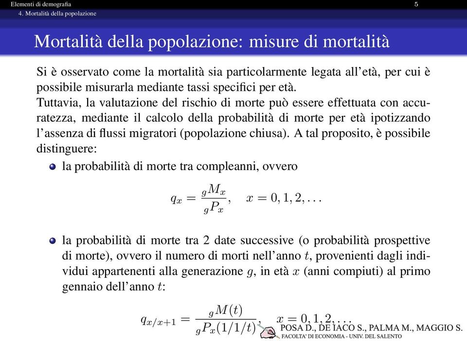 specifici per età.