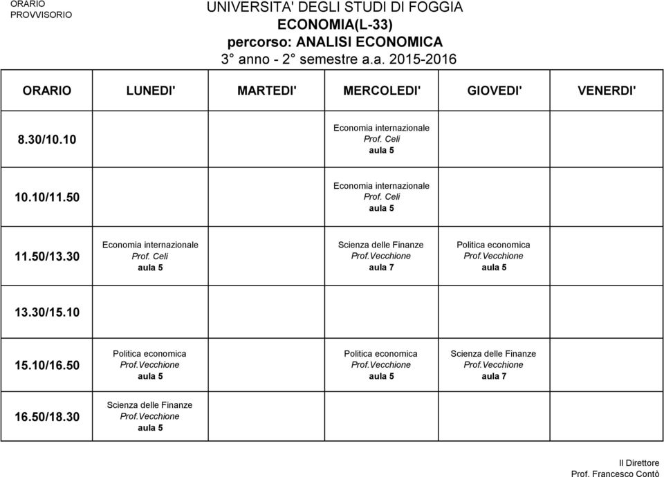 a. 2015-2016 Economia internazionale Economia