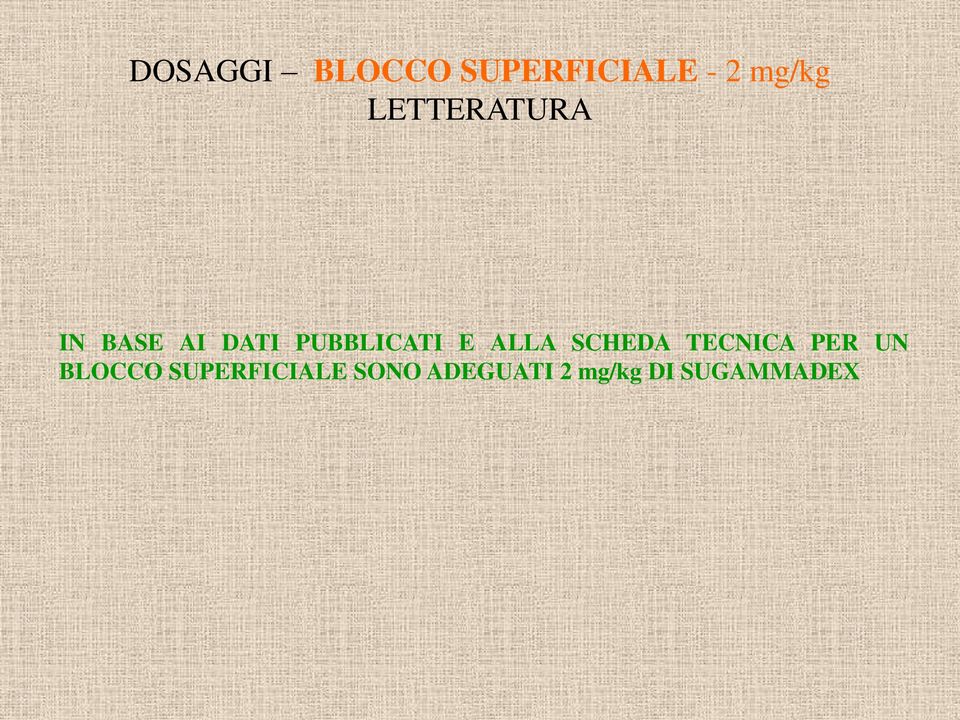 ALLA SCHEDA TECNICA PER UN BLOCCO