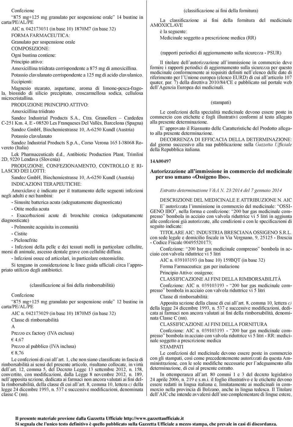 amoxicillina. Potassio clavulanato corrispondente a 125 mg di acido clavulanico.