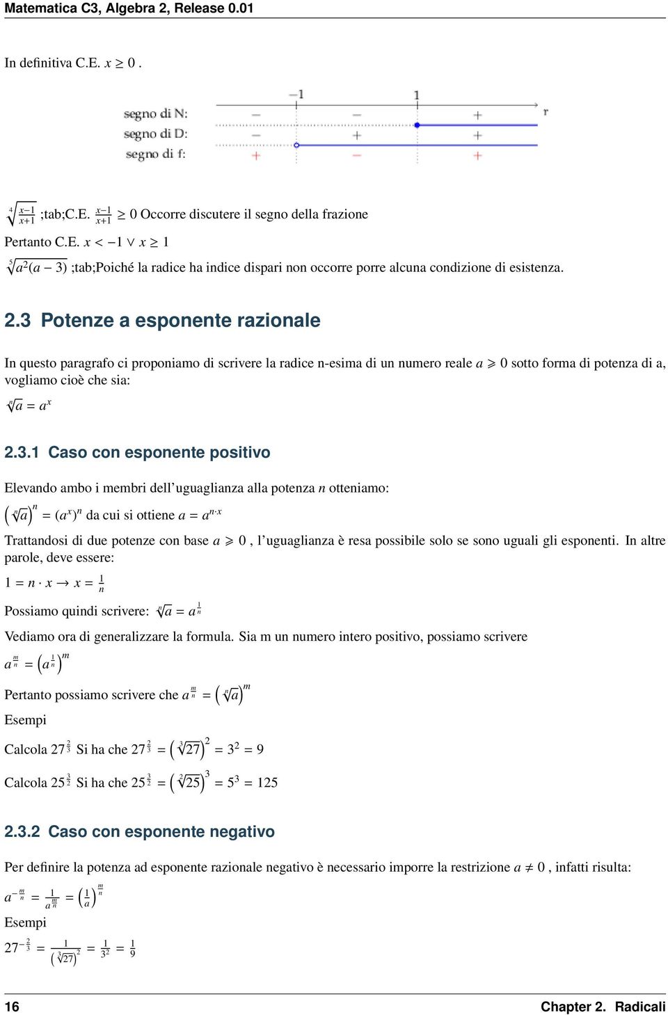 . Cso con esponente positivo Elevndo mbo i membri dell uguglinz ll potenz n ottenimo: n ) n ( x ) n d cui si ottiene nx Trttndosi di due potenze con bse 0 l uguglinz è res possibile solo se sono