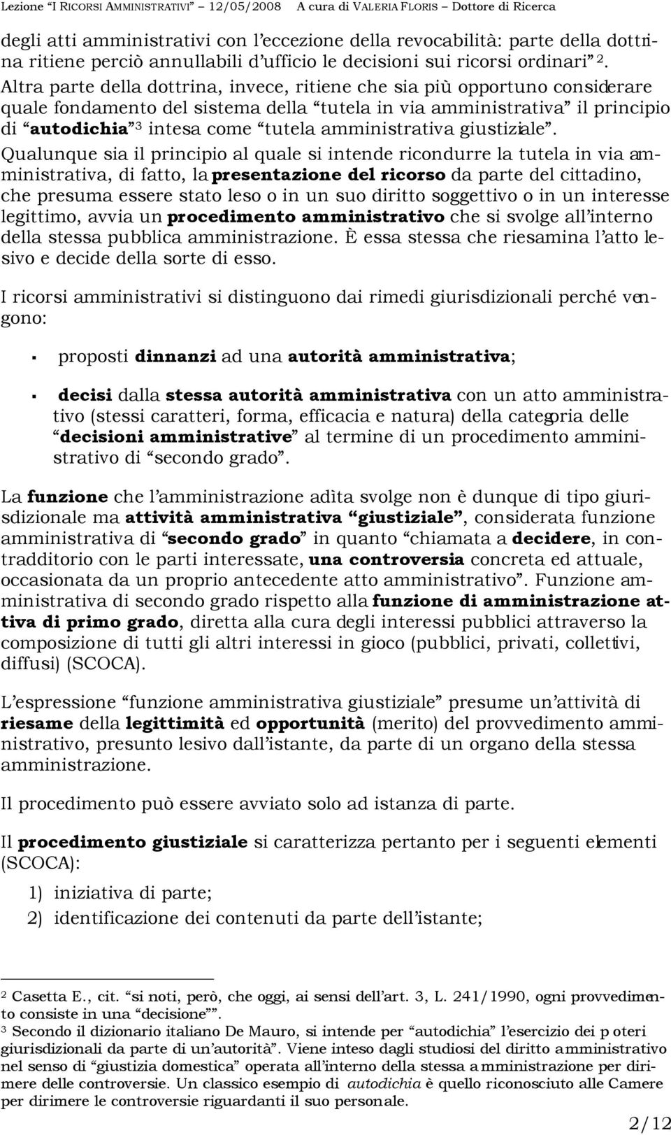 amministrativa giustiziale.