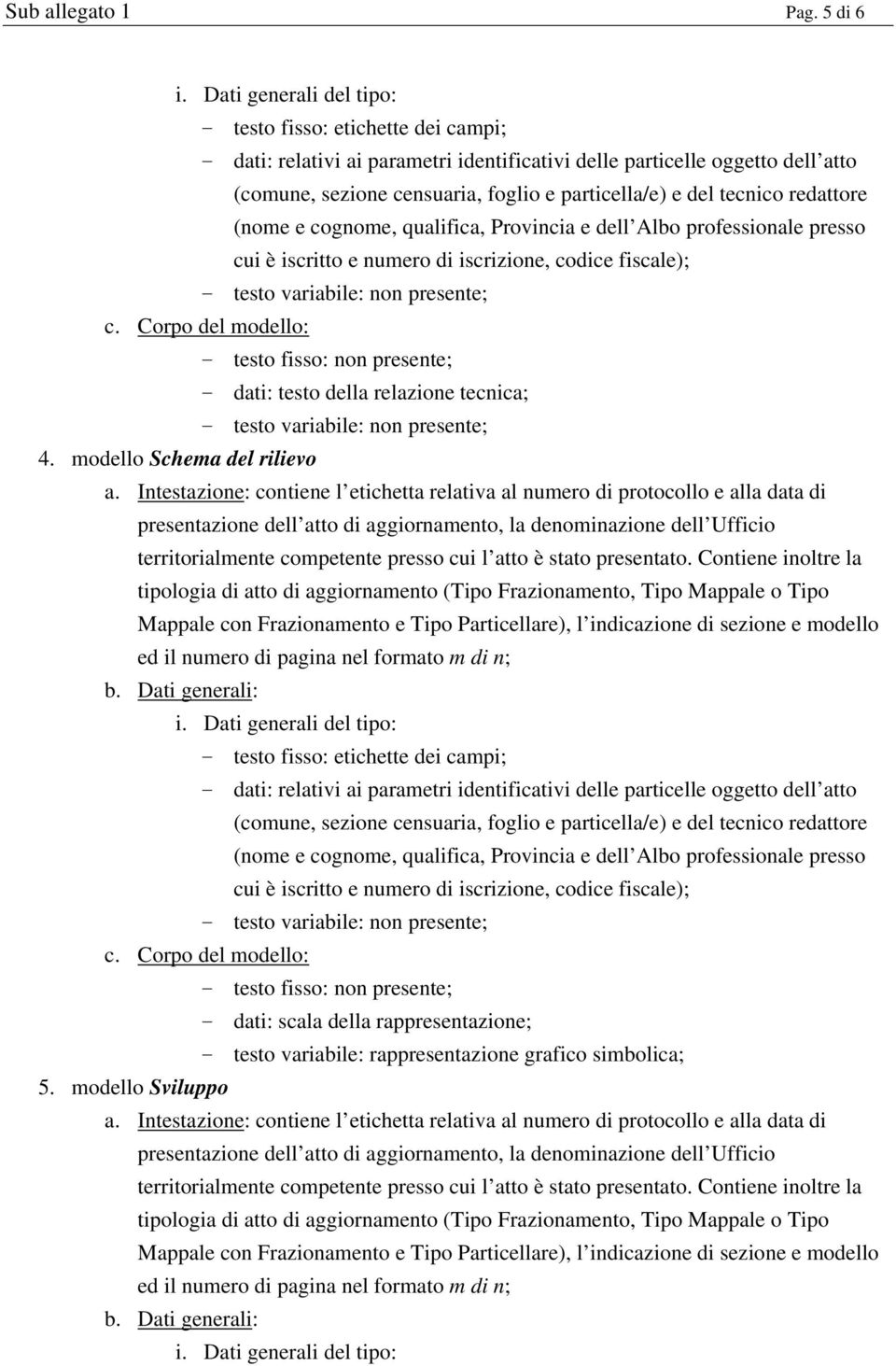 tecnico redattore (nome e cognome, qualifica, Provincia e dell Albo professionale presso cui è iscritto e numero di iscrizione, codice fiscale); c.