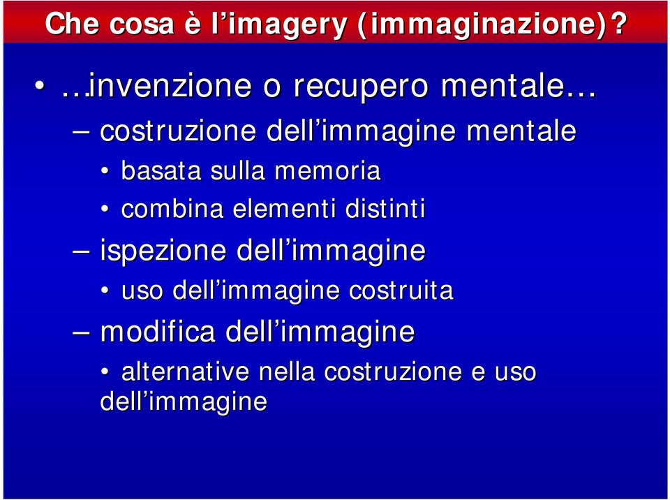 basata sulla memoria combina elementi distinti ispezione dell